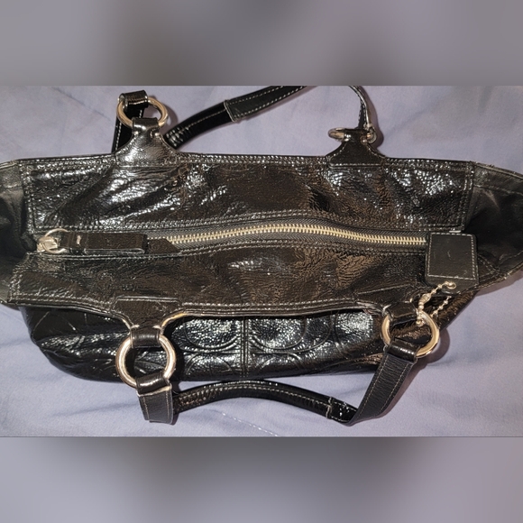 Coach Factory Black Patent Leather Tote - Picture 4 of 7